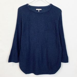 OAK + FORT Navy  Oversized Wool Blend Pullover XS